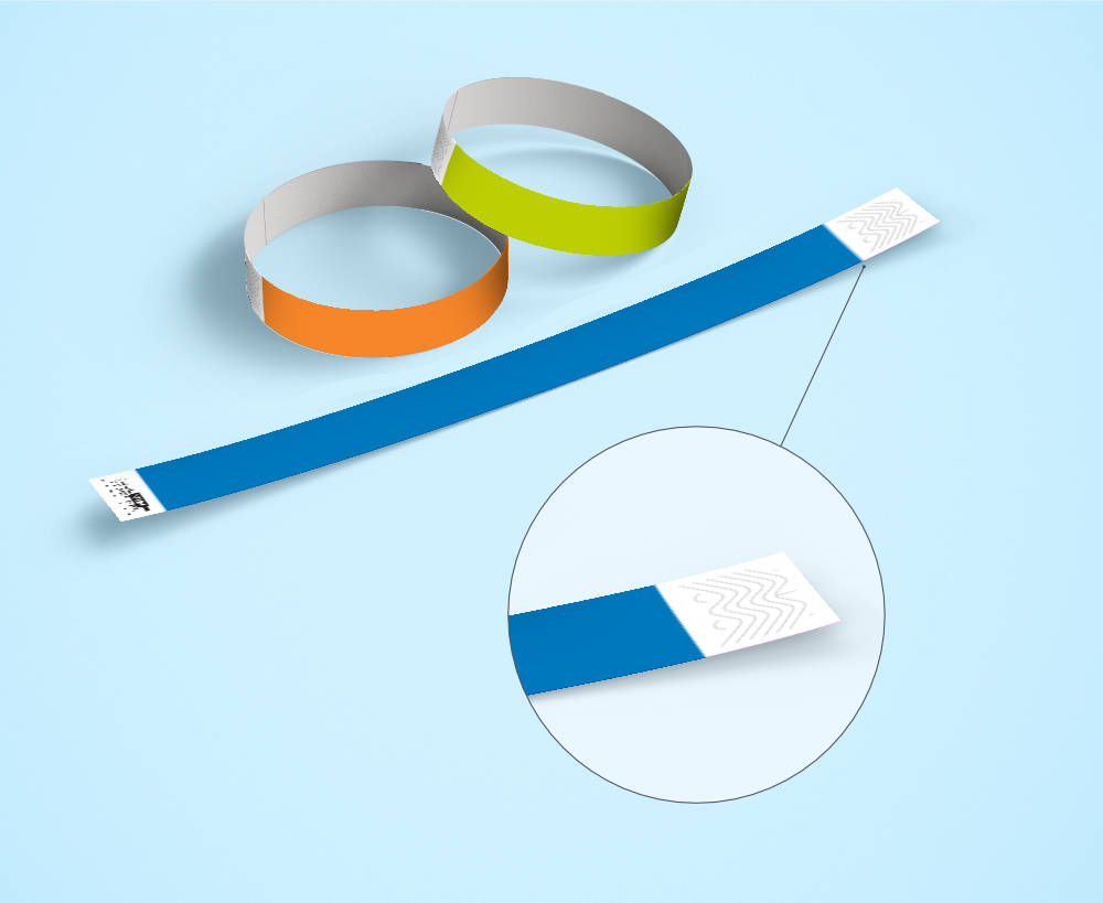 Pulseira Tyvek Econ&ocirc;mica azul para eventos de curta dura&ccedil;&atilde;o