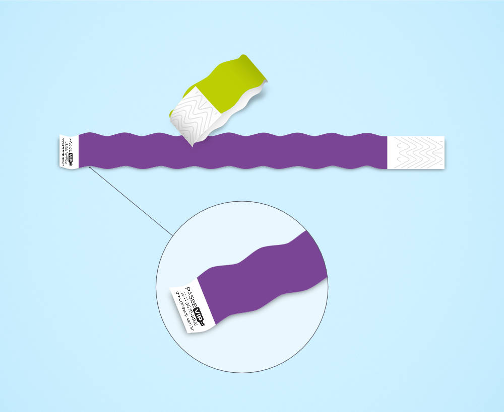 Pulseira Tyvek Wave com formato ondulado