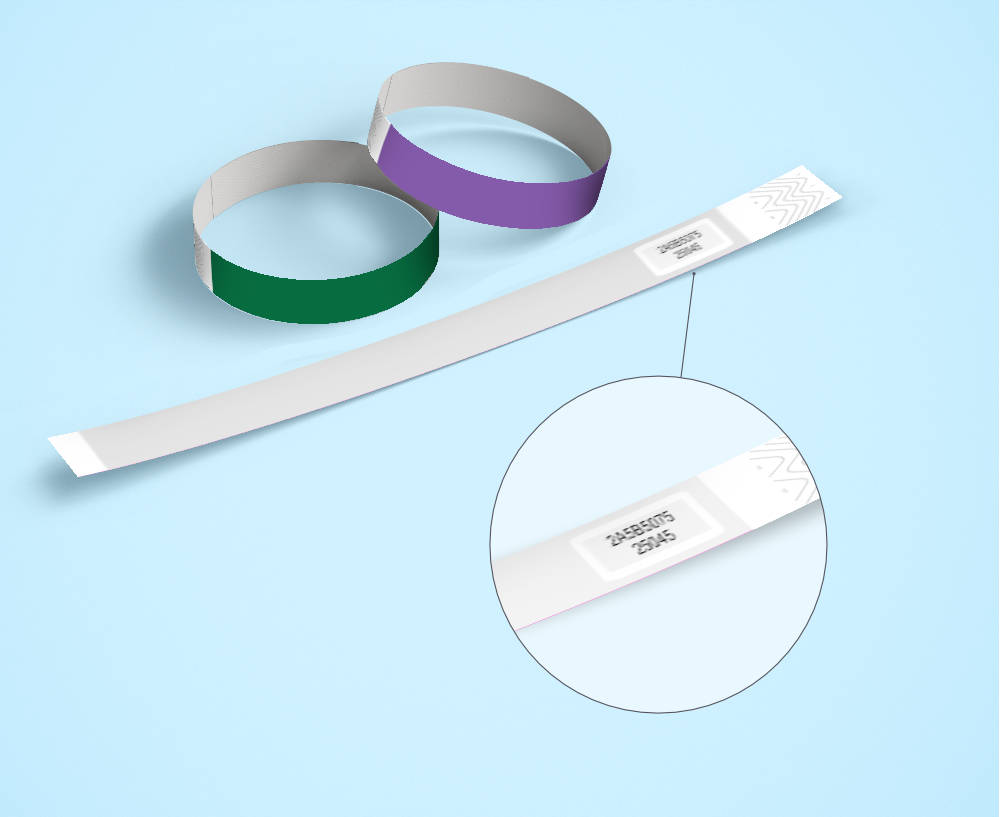 Pulseira Laserband com adesivo RFID/NFC