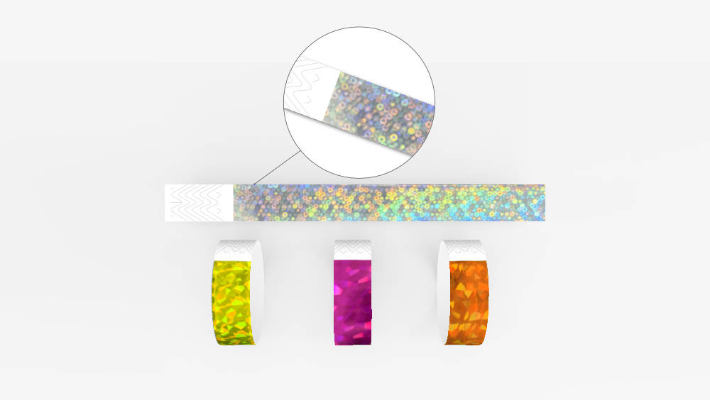 Pulseira PVC Hologr&aacute;fica Adesiva da PasseVIP