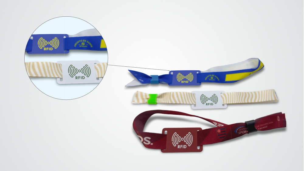 Pulseira Tecido Sublimatico com RFID NFC da PasseVIP