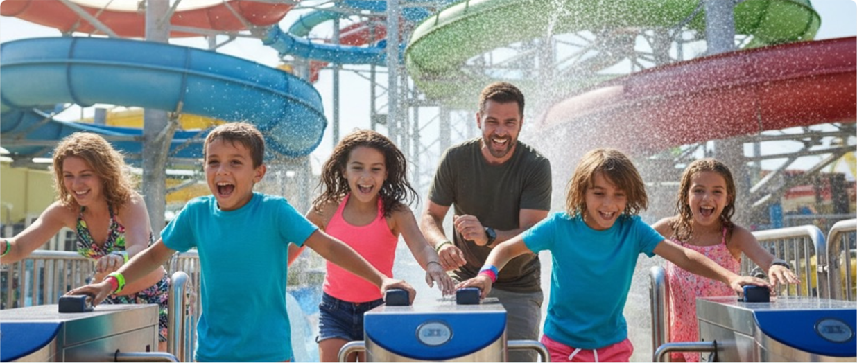 Crianças em ambiente recreativo com identificação infantil